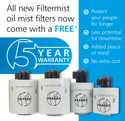 Five risk-free years with all Filtermist oil mist filters